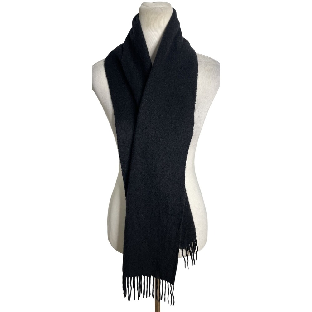 Joseph & Lyeman Mens Cashmere Scarf 62 x 10 Black Tassel